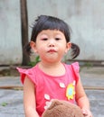 Asian baby girl eye swell Royalty Free Stock Photo