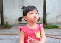 Asian baby girl eye swell Royalty Free Stock Photo