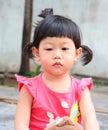 Asian baby girl eye swell Royalty Free Stock Photo