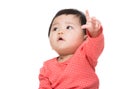 Asian baby girl hand up Royalty Free Stock Photo