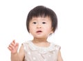 Asian baby girl hand up Royalty Free Stock Photo