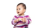 Asian baby girl play toy block Royalty Free Stock Photo