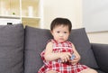 Asian baby girl play with toy block Royalty Free Stock Photo