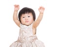 Asian baby girl raise up both hand Royalty Free Stock Photo