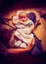 Asian baby infant and great-grandparents Royalty Free Stock Photo