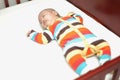 Asian Baby Sleeping on the baby crib Royalty Free Stock Photo