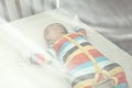 Asian Baby Sleeping on the baby crib Royalty Free Stock Photo