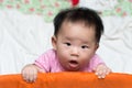 Asian baby in playpen Royalty Free Stock Photo