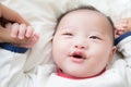 Asian baby smiling Royalty Free Stock Photo