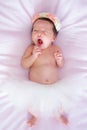 Asian baby yawn Royalty Free Stock Photo