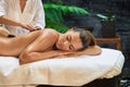 Asian back massage therapy spa hot stone