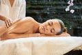 Asian back massage therapy spa hot stone
