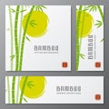 Asian bambu threes cards or japanese bamboo banners vector illustration