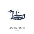 Asian bath icon. Trendy flat vector Asian bath icon on white background from sauna collection