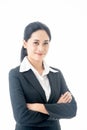 Asian beautiful smart  and young businesswoman with black long hair and suit  is the executive or manager smiling with confidence Royalty Free Stock Photo