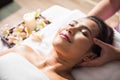 Thai oil massage therapy at head