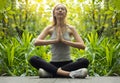 Asian Beautiful woman practicing yoga. Royalty Free Stock Photo