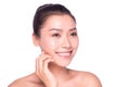 Asian beauty skincare woman touching skin on face Royalty Free Stock Photo