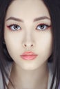 Asian beauty woman with creative make-up. Close-up portrait. Royalty Free Stock Photo