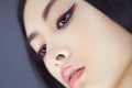 Asian beauty woman with creative make-up. Close-up portrait. Royalty Free Stock Photo