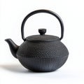 An Asian black cast iron kettle or teapot isolated on transparent background Royalty Free Stock Photo