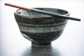 Asian bowl and chopstick. Royalty Free Stock Photo