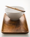 Asian bowl on tray. Royalty Free Stock Photo