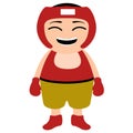 Asian boxing player cartoon character