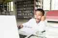 Asian boy doing homework . Royalty Free Stock Photo