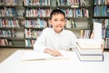 Asian boy doing homework . Royalty Free Stock Photo