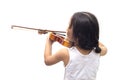 Asian boy playing violin in undershirt Royalty Free Stock Photo