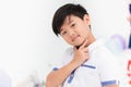 Asian boy smile happy handsome model closeup Royalty Free Stock Photo