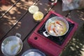 Asian Breakfast Cooking, Suitable food for camping