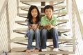 Asian brother and sister Royalty Free Stock Photo