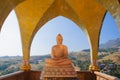 Asian Buddha and mountain view