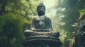 Asian Buddha statue in the forest