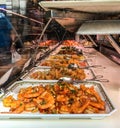 Asian buffet display in Paris restaurant Royalty Free Stock Photo