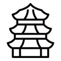 Asian building icon outline vector. Munich skyline Royalty Free Stock Photo