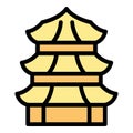 Asian building icon vector flat Royalty Free Stock Photo