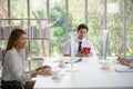 Asian business co-worker people talking in the meeting room Royalty Free Stock Photo