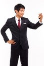 Asian business man with cellphone. Royalty Free Stock Photo