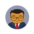 Asian Business Man Profile Icon, Chinese Or Japanese Businessman Avatar Isolated