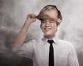 Asian business man remove his other face mask Royalty Free Stock Photo