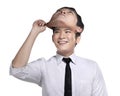 Asian business man remove his other face mask Royalty Free Stock Photo