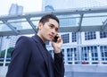 Asian business Man with Smart Phone Royalty Free Stock Photo