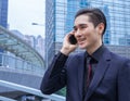 Asian business Man with Smart Phone Royalty Free Stock Photo