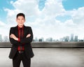 Asian business man smiling Royalty Free Stock Photo