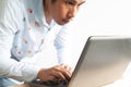 Asian business man using laptop, Smart life concept Royalty Free Stock Photo