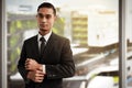 Asian business man wear black suit Royalty Free Stock Photo