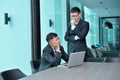 Asian Business people having trouble working, blaming at office Royalty Free Stock Photo